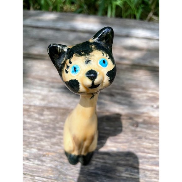 Vintage MCM Small Siamese Cat Figurine Ceramic - Picture 6 of 15